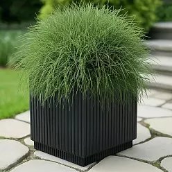 IDEALIST Lite Vertical Ribbed Square Effect Outdoor Planter