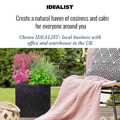 IDEALIST Lite Square Box Contemporary Marble Light Concrete Planter