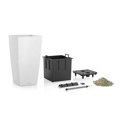LECHUZA CUBICO Color Square Tall Poly Resin Self-watering Planter