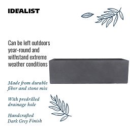 IDEALIST Lite Window Box Light Concrete Planter