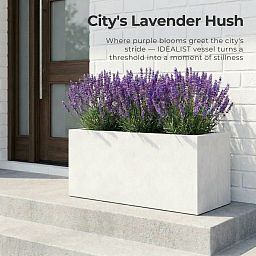 IDEALIST Lite Contemporary Light Concrete High Trough Planter