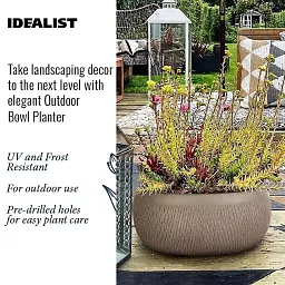 IDEALIST Lite Mesh Style Bowl Planter Outdoor Plant Pot