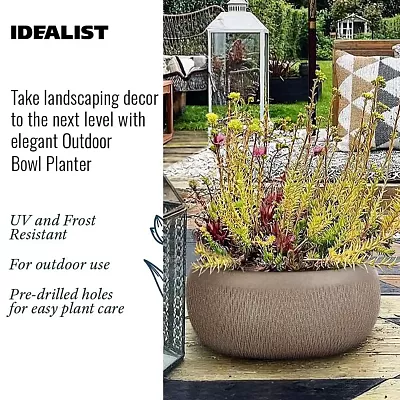 IDEALIST Lite Mesh Style Bowl Planter Outdoor Plant Pot