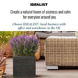 IDEALIST Lite Ribbed Light Concrete Square Planter