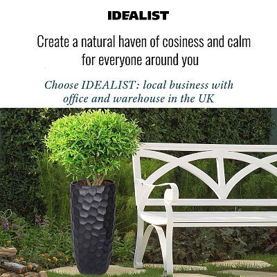 IDEALIST Lite Mosaic Style Tall Round Vase Planter Outdoor Plant Pot