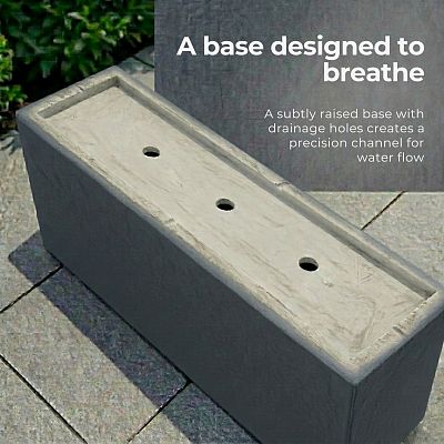 IDEALIST Lite Contemporary Light Concrete High Trough Planter Set