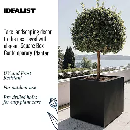 IDEALIST Lite Square Box Contemporary Light Concrete Planter