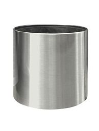 President Round Stainless steel brushed Indoor Planter
