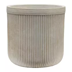 Vertical Rib Fibreclay Cylinder Planter | Indoor and Outdoor Plant Pot