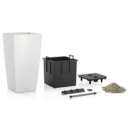 LECHUZA CUBICO Color Square Tall Poly Resin Self-watering Planter Set