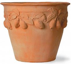 Citrus Fiberglass Round Tall Terracotta Planter Pot In/Out