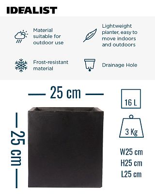IDEALIST Lite Square Box Contemporary Light Concrete Planter