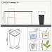 LECHUZA CUBICO Cottage Square Tall Poly Resin Self-watering Planter