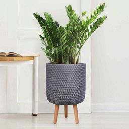 IDEALIST Lite Honeycomb Style Cylinder Planter on Legs, Round Pot Plant Stand Indoor