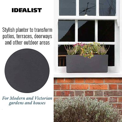 IDEALIST Lite Window Box Light Concrete Planter
