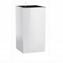 LECHUZA CANTO 40 High White High Gloss Poly Resin Self-watering Plante...