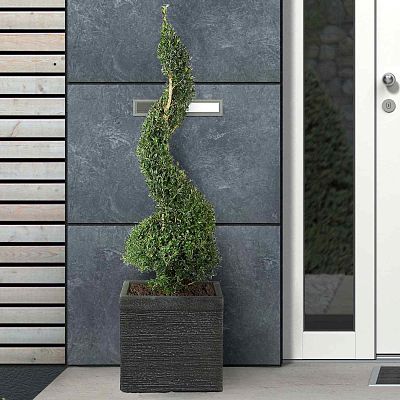 IDEALIST Lite Ribbed Light Concrete Square Planter