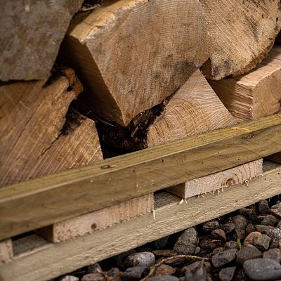 Outdoor Wooden Overlap Presssure Treated Apex Log Store by Forest Garden