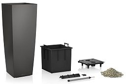 LECHUZA CUBICO ALTO Square Tall Poly Resin Self-watering Planter