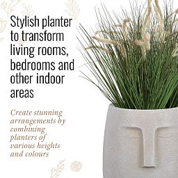 IDEALIST Lite Textured Concrete Effect Oval Indoor Face Pot