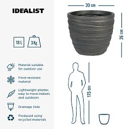 IDEALIST Lite Row Light Concrete Egg Planter
