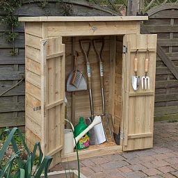 Installed Outdoor Pressure Treated Wooden Overlap Pent Garden Store by Forest Garden
