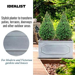 IDEALIST Lite Faux Lead Chelsea Light Concrete Through Planter