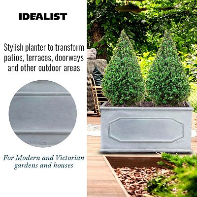 IDEALIST Lite Faux Lead Chelsea Light Concrete Through Planter