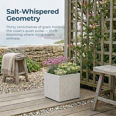 IDEALIST Lite Square Box Contemporary Marble Light Concrete Planter