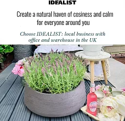 IDEALIST Lite Ribbed Light Concrete Bowl Planter