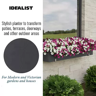 IDEALIST Lite Window Box Light Concrete Planter
