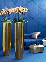 Pandora 90 Round Tall Polystone Indoor Planter