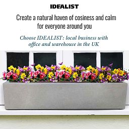 IDEALIST Lite Window Box Light Concrete Planter Set