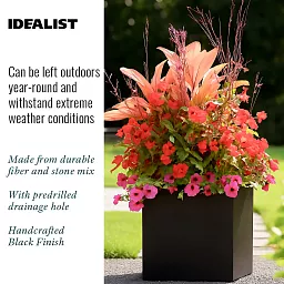 IDEALIST Lite Square Box Contemporary Light Concrete Planter
