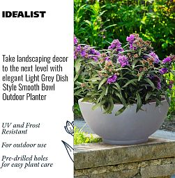 IDEALIST Lite Dish Style Smooth Bowl Outdoor Planter