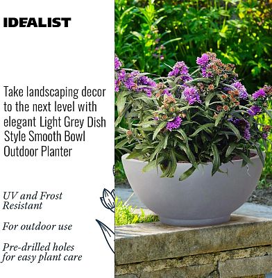IDEALIST Lite Dish Style Smooth Bowl Outdoor Planter