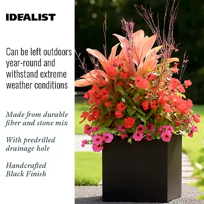 IDEALIST Lite Square Box Contemporary Light Concrete Planter