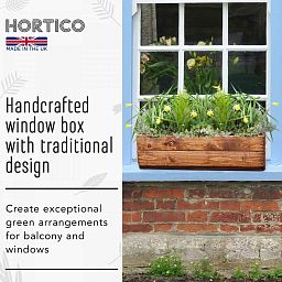 Rustic Scandinavian Redwood Window Box Outdoor Planter Made in UK by HORTICO