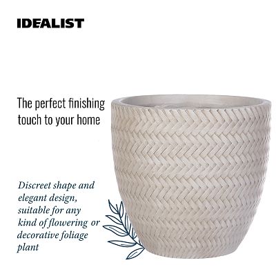 IDEALIST Lite Plaited Style Round Planter Outdoor Plant Pot