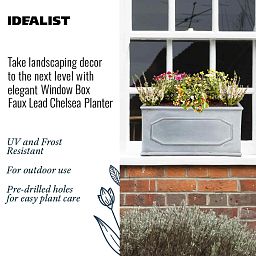 IDEALIST Lite Faux Lead Chelsea Light Concrete Through Planter