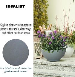 IDEALIST Lite Dish Style Smooth Bowl Outdoor Planter