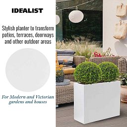 IDEALIST Lite Contemporary Light Concrete Trough Planter