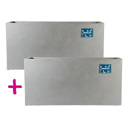 IDEALIST Lite Contemporary Light Concrete High Trough Planter Set