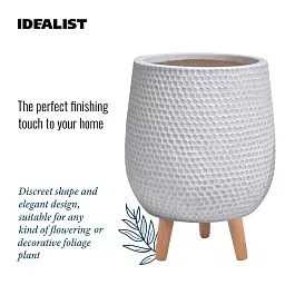 IDEALIST Lite Honeycomb Style Egg Planter on Legs, Round Pot Plant Stand Indoor