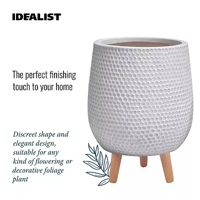 IDEALIST Lite Honeycomb Style Egg Planter on Legs, Round Pot Plant Stand Indoor