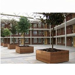 Hardwood Sevilla Square Wood Outdoor Planter