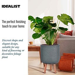 IDEALIST Lite Honeycomb Style Cylinder Planter on Legs, Round Pot Plant Stand Indoor
