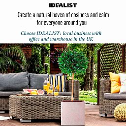 IDEALIST Lite Square Box Contemporary Light Concrete Planter Set