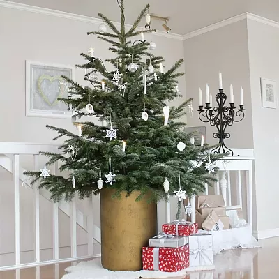 IDEALIST Lite Tall Round Metallic Indoor Planter