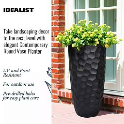 IDEALIST Lite Mosaic Style Tall Round Vase Planter Outdoor Plant Pot